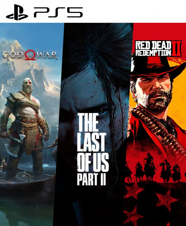 3 juegos en 1 God Of War mas The Last Of Us Part II mas Red Dead Redemption  2 PS5, Juegos Digitales Chile