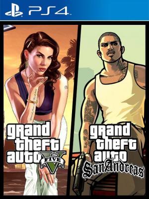 2 juegos en 1 Grand Theft Auto V y Grand Theft Auto San Andreas Ps4