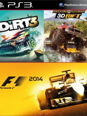 3 juegos en F1 2014 Mas DiRT3 Mas MotorStorm 3D Rift Ps3