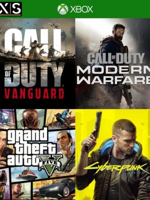 4 JUEGOS EN 1 Call of Duty Vanguard + Call of Duty: Modern Warfare + GRAND THEFT AUTO V GTA V + CYBERPUNK 2077 - Xbox Series X/S