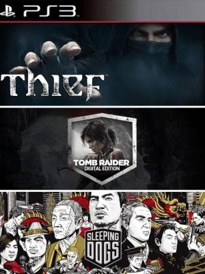3 juegos en 1 Thief mas Tomb Raider mas Sleeping Dogs Ps3
